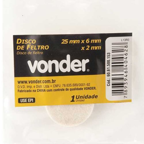 Disco de feltro para micro retífica Disco de feltro para micro retífica