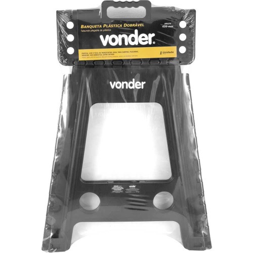 Banqueta plástica dobrável altura 450mm preta Banqueta plástica dobrável altura 450mm preta