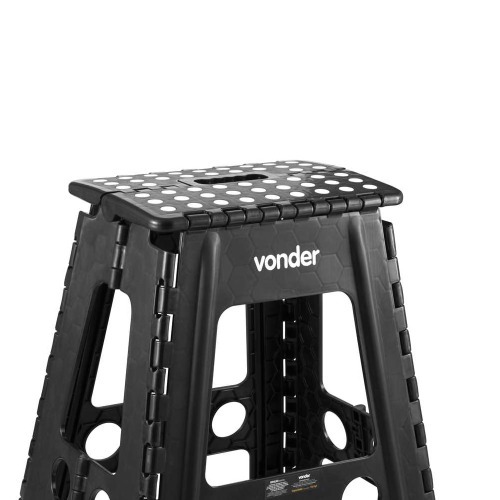 Banqueta plástica dobrável altura 450mm preta Banqueta plástica dobrável altura 450mm preta