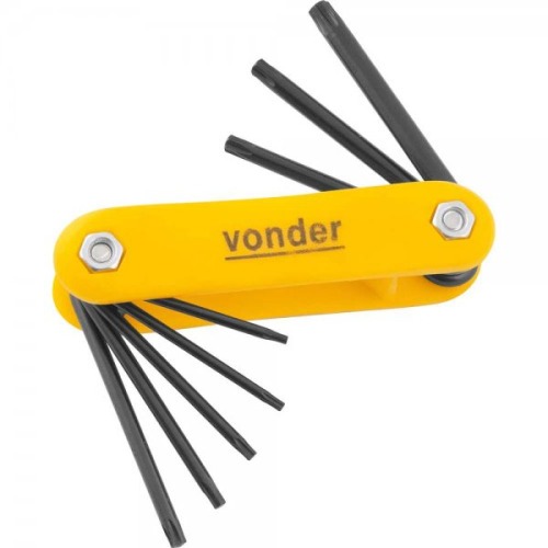 Jogo de chave hexalobular T9 a T40 com 8 peas suporte plstico