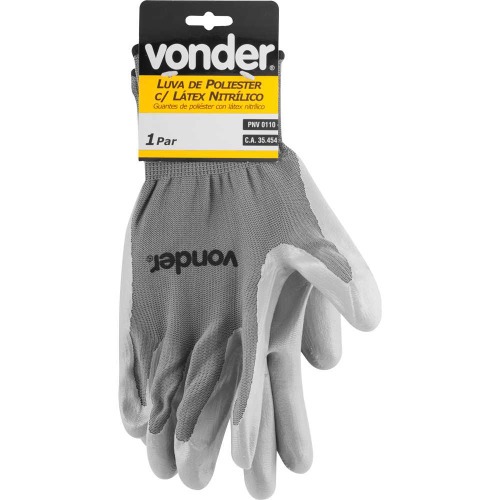 Luva de poli�ster com l�tex nitr�lico tamanho 10 - PNV 0110