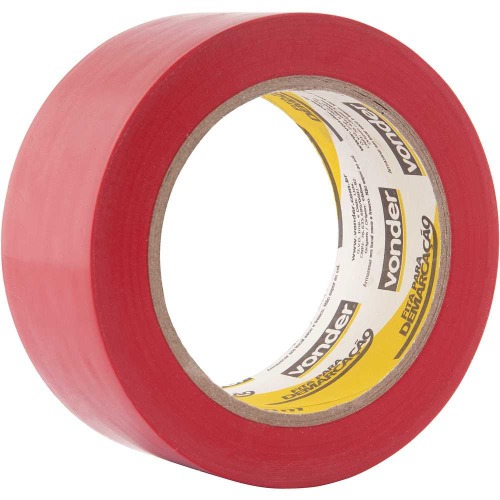 Fita adesiva para demarcao 48 mm x 30 m vermelho