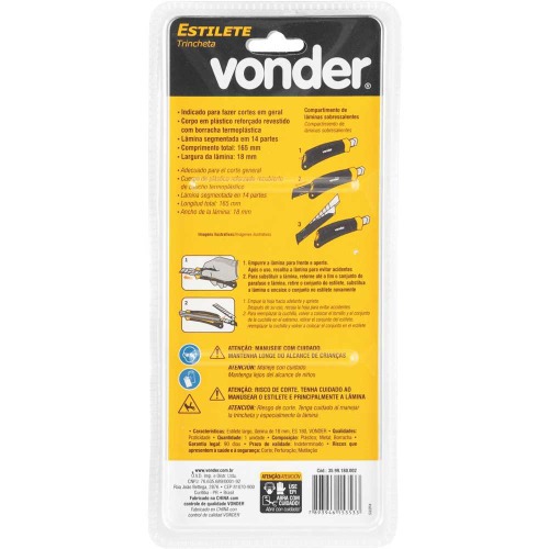 Estilete largo 18 mm emborrachado trava giratória - ES 180  Estilete largo 18 mm emborrachado trava giratória - ES 180