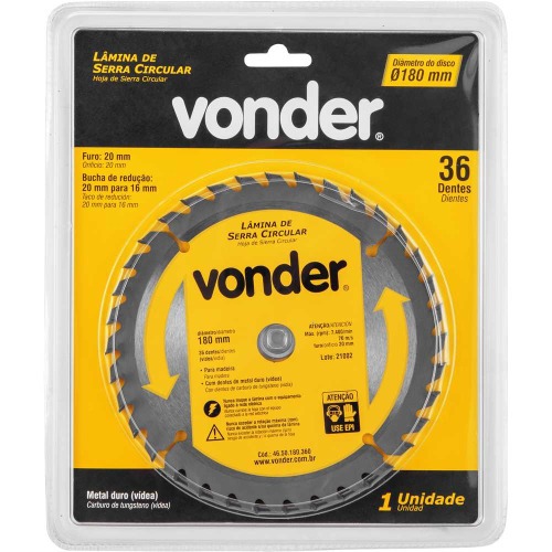 Disco de serra para madeira 180 mm x 20 mm 36 dentes
