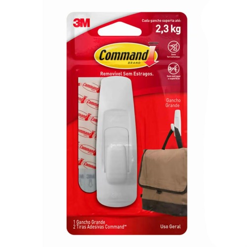 Gancho para fixar em paredes com adesivo grande - COMMAND