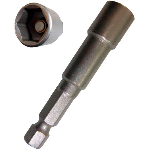 Soquete magnético sextavado 1/4'' x 50 mm encaixe 1/4 Soquete magnético sextavado 1/4'' x 50 mm encaixe 1/4