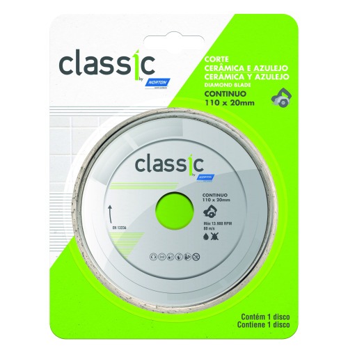 Disco diamantado continuo 110 x 20 mm para porcelanato - Classic