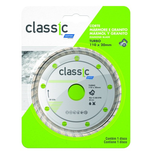 Disco diamantado turbo 110 x 20 mm para piso - Classic Disco diamantado turbo 110 x 20 mm para piso - Classic