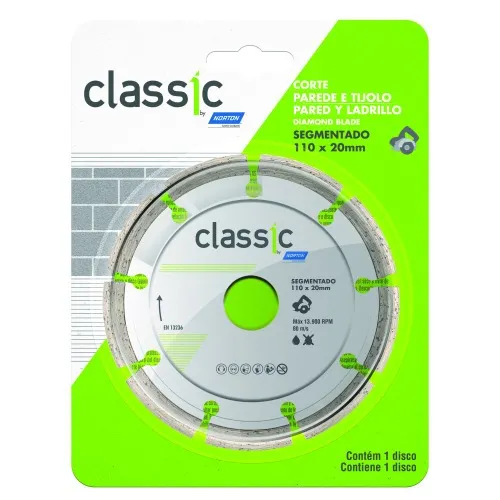 Disco diamantado segmentado 110 x 20 mm para concreto - Classic
