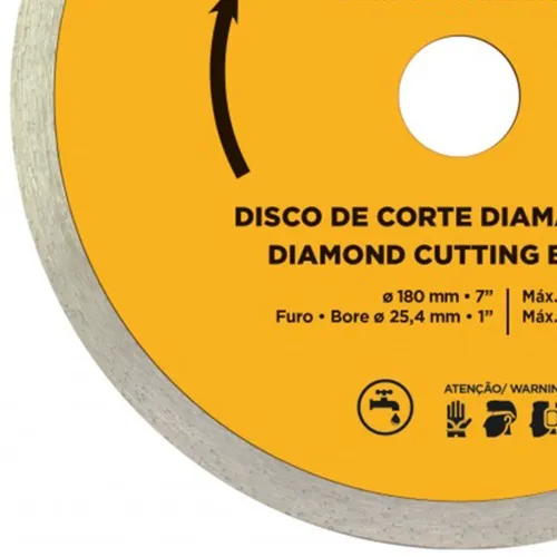 Disco diamantado Turbo 180 mm para cerâmica e mármore - Profissional Premium