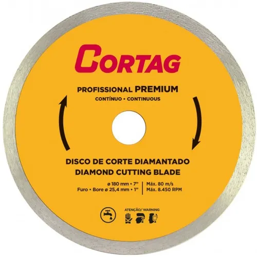 Disco diamantado Turbo 180 mm para cerâmica e mármore - Profissional Premium