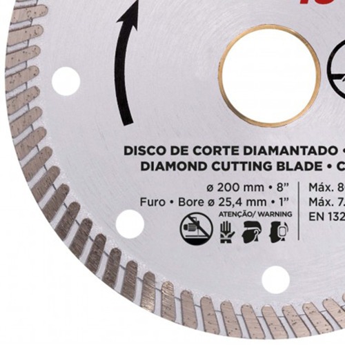 Disco diamantado 200 mm para corte chanfrado 45 para cermica e mrmore - 61681