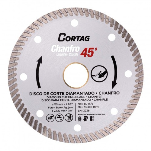 Disco diamantado 115 mm para corte chanfrado 45� para cer�mica e m�rmore - 61907