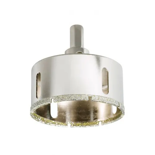 Serra copo diamantada 70mm para furadeira com haste sextavada 