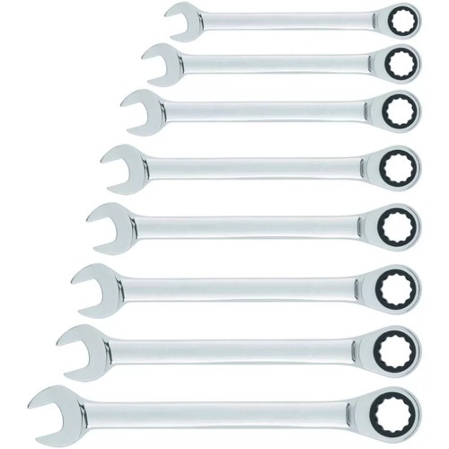 Jogo de chave combinada com catraca 8 a 19 mm com 8 peças Jogo de chave combinada com catraca 8 a 19 mm com 8 peças