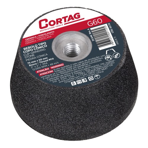 Rebolo cnico para esmerilhadeira angular 75mm rosca M18 G60