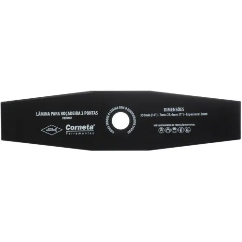 Lâmina para roçadeira 2 pontas 350 x 25,4 x 2 mm - 7830107 - Corneta