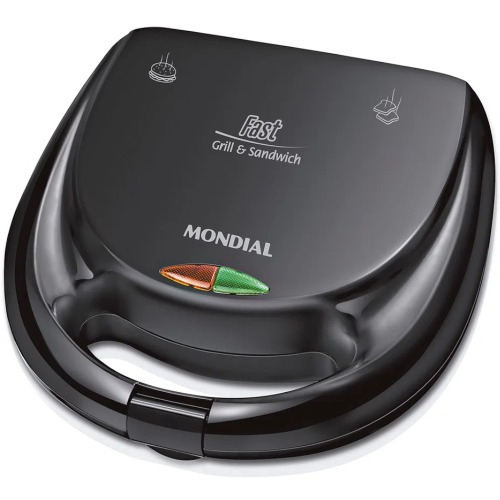 Sanduicheira Grill antiaderente 750 watts preta - S-12  110V
