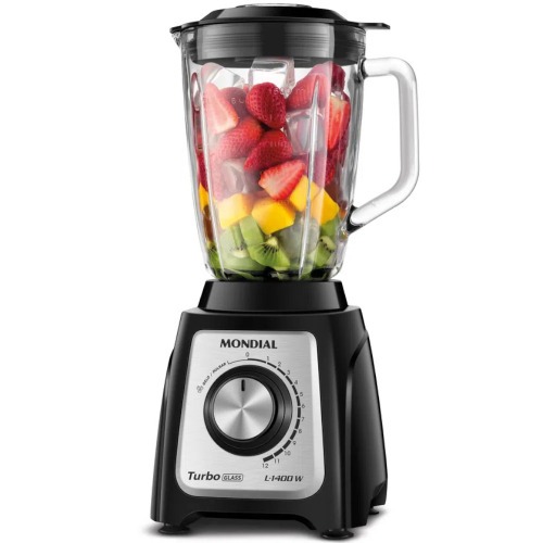 Liquidificador 12 velocidades 1400W Turbo Glass com copo de vidro - L1400-GI  110V Liquidificador 12 velocidades 1400W Turbo Glass com copo de vidro - L1400-GI  110V