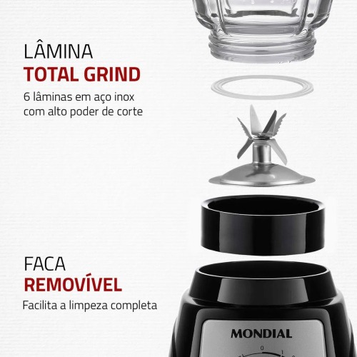 Liquidificador 12 velocidades 1400W Turbo Glass com copo de vidro - L1400-GI  110V Liquidificador 12 velocidades 1400W Turbo Glass com copo de vidro - L1400-GI  110V