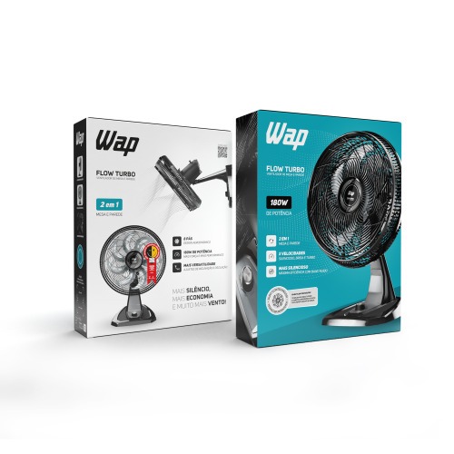 Ventilador de mesa e parede silencioso 50 cm 8 pás 3 velocidades - Flow Turbo  220V Ventilador de mesa e parede silencioso 50 cm 8 pás 3 velocidades - Flow Turbo  220V