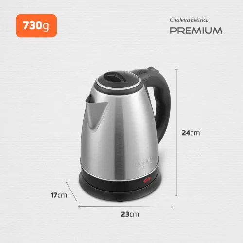 Chaleira elétrica 2 litros 1.200 watts Premium Inox - CE-06  110V