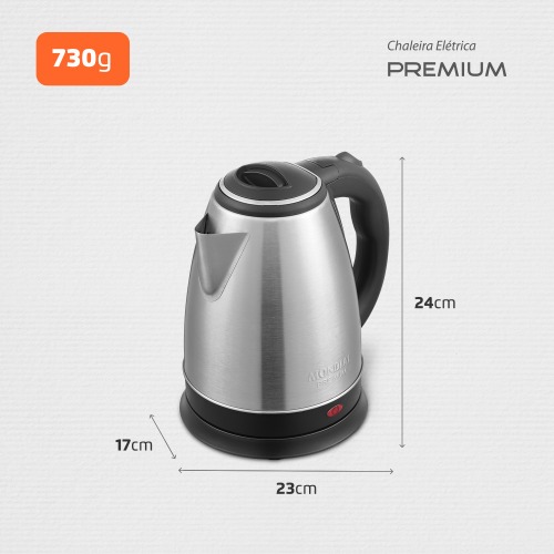 Chaleira elétrica 2 litros 1.200 watts Premium Inox - CE-06 220V Chaleira elétrica 2 litros 1.200 watts Premium Inox - CE-06 220V