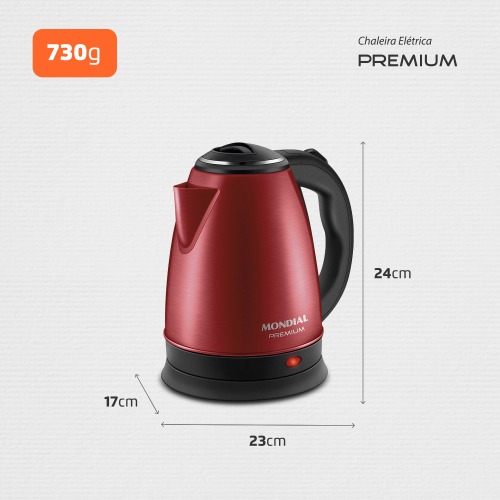 Chaleira elétrica 2 litros 1.200 watts vermelha Premium - CE-06-R  110V Chaleira elétrica 2 litros 1.200 watts vermelha Premium - CE-06-R  110V