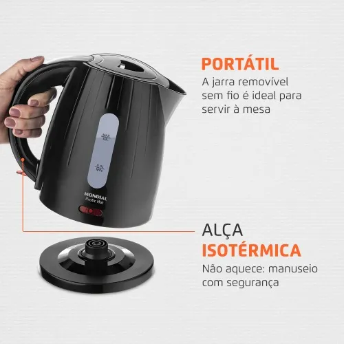 Chaleira elétrica 1 litro 1.200 watts Pratic Hot - CE-07  110V