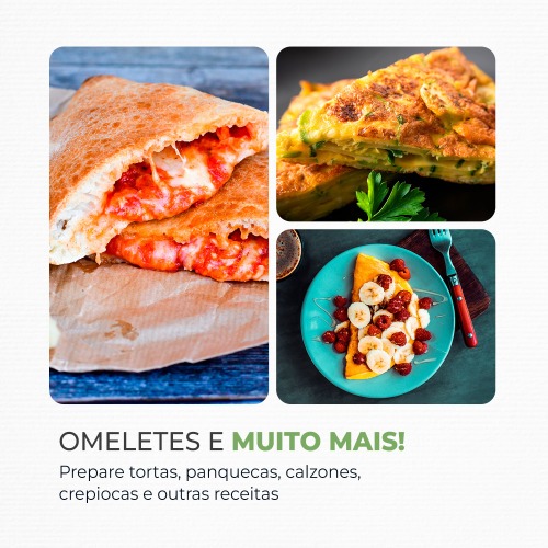 Omeleteira elétrica 800 watts Pratic Omelet II - OM-04-BI 110V Omeleteira elétrica 800 watts Pratic Omelet II - OM-04-BI 110V