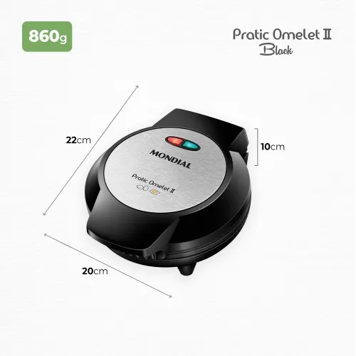Omeleteira elétrica 800 watts Pratic Omelet II - OM-04-BI  110V