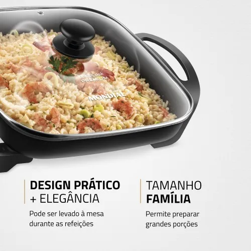 Panela elétrica quadrada 1.200 watts Quad Multicook - PE-49   110V