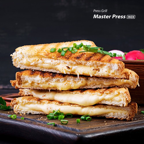 Sanduicheira e grill antiaderente 1000 watts inox Master Press- PG-01  220V