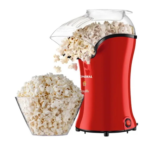 Pipoqueira elétrica com bico direcionador 1.200W vermelha Popflix - PP-03  110V