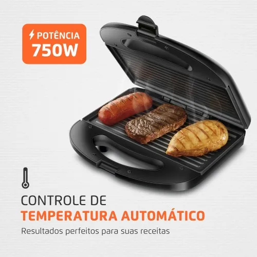 Sanduicheira Grill antiaderente 750 watts Pratic Grill - SN-01  220V