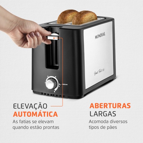 Torradeira de pes 800 watts Smart Toast Inox - T-13  110V