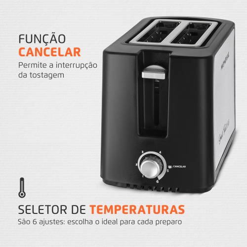 Torradeira de pães 800 watts Smart Toast Inox - T-13 220V Torradeira de pães 800 watts Smart Toast Inox - T-13 220V