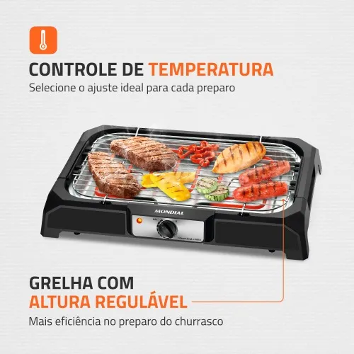 Churrasqueira elétrica portátil 1.800 watts Grand Steak & Grill - CH-05  110V