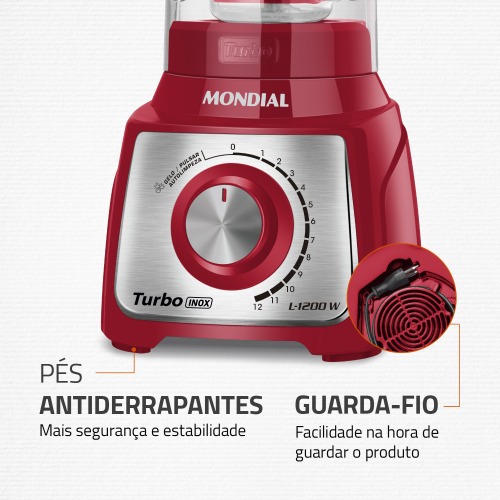 Liquidificador 12 velocidades 1200 watts Turbo Inox - L-1200RI 220V Liquidificador 12 velocidades 1200 watts Turbo Inox - L-1200RI 220V
