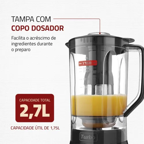 Liquidificador 5 velocidades 900 watts full black - L-900-FB  110V
