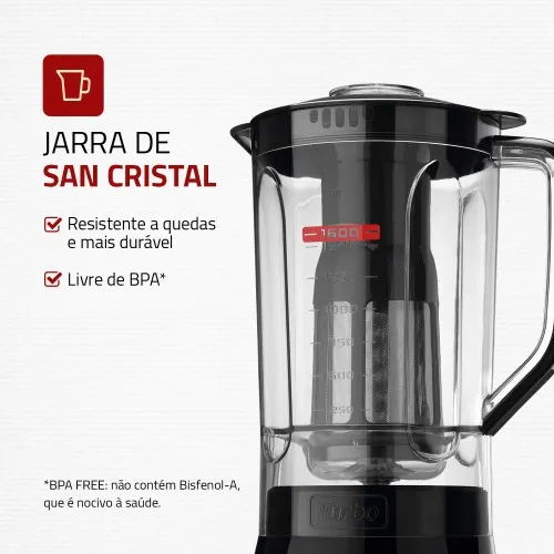 Liquidificador 3 velocidades Turbo Power preto - L-99FB  110V