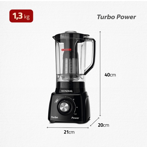 Liquidificador 3 velocidades Turbo Power preto - L-99FB  110V Liquidificador 3 velocidades Turbo Power preto - L-99FB  110V