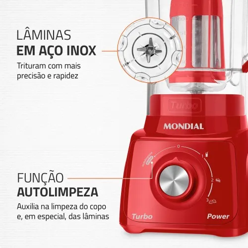 Liquidificador 3 velocidades 550W Power Turbo Power - L-99-FR  220V