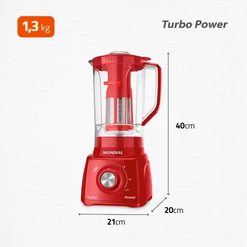 Liquidificador 3 velocidades 550W Power Turbo Power - L-99-FR  220V