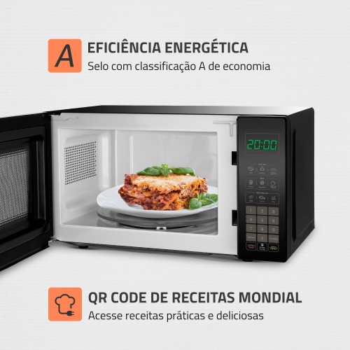 Micro-ondas 21 litros 1200W 10 níveis de potência - MO-01-21-B  220V Micro-ondas 21 litros 1200W 10 níveis de potência - MO-01-21-B  220V