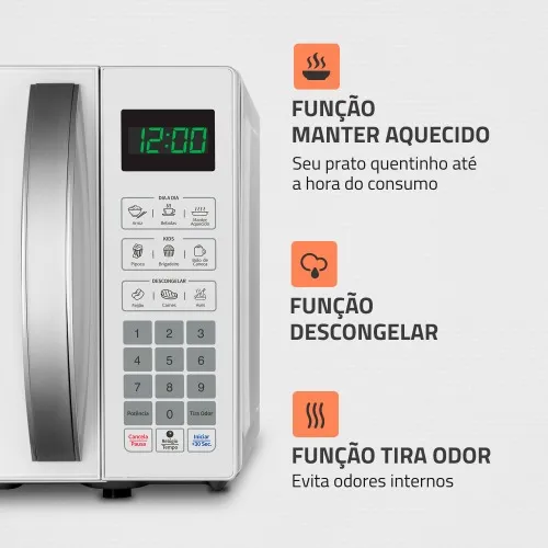 Micro-ondas 21 litros 1200W 10 níveis de potência - MO-01-21-W  110V