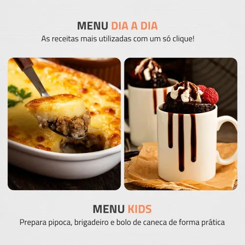 Micro-ondas 21 litros 1200W 10 níveis de potência - MO-01-21-W  110V