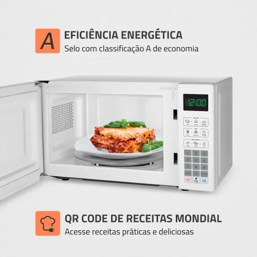 Micro-ondas 21 litros 1200W 10 níveis de potência - MO-01-21-W  110V
