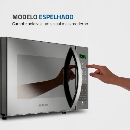 Micro-ondas 34 litros 1400W espelhado 10 níveis de potência- MO-02-34-E  220V