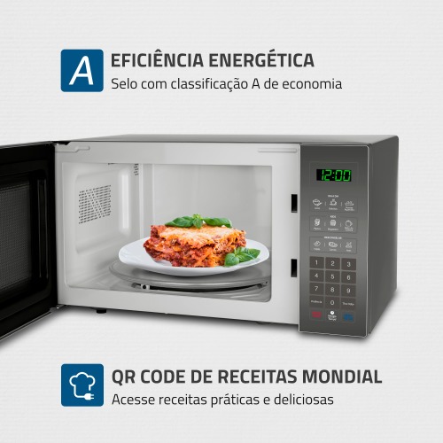 Micro-ondas 34 litros 1400W espelhado 10 níveis de potência- MO-02-34-E  220V Micro-ondas 34 litros 1400W espelhado 10 níveis de potência- MO-02-34-E  220V